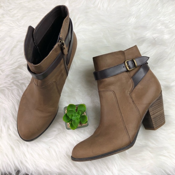 franco sarto harmona leather double side zip bootie